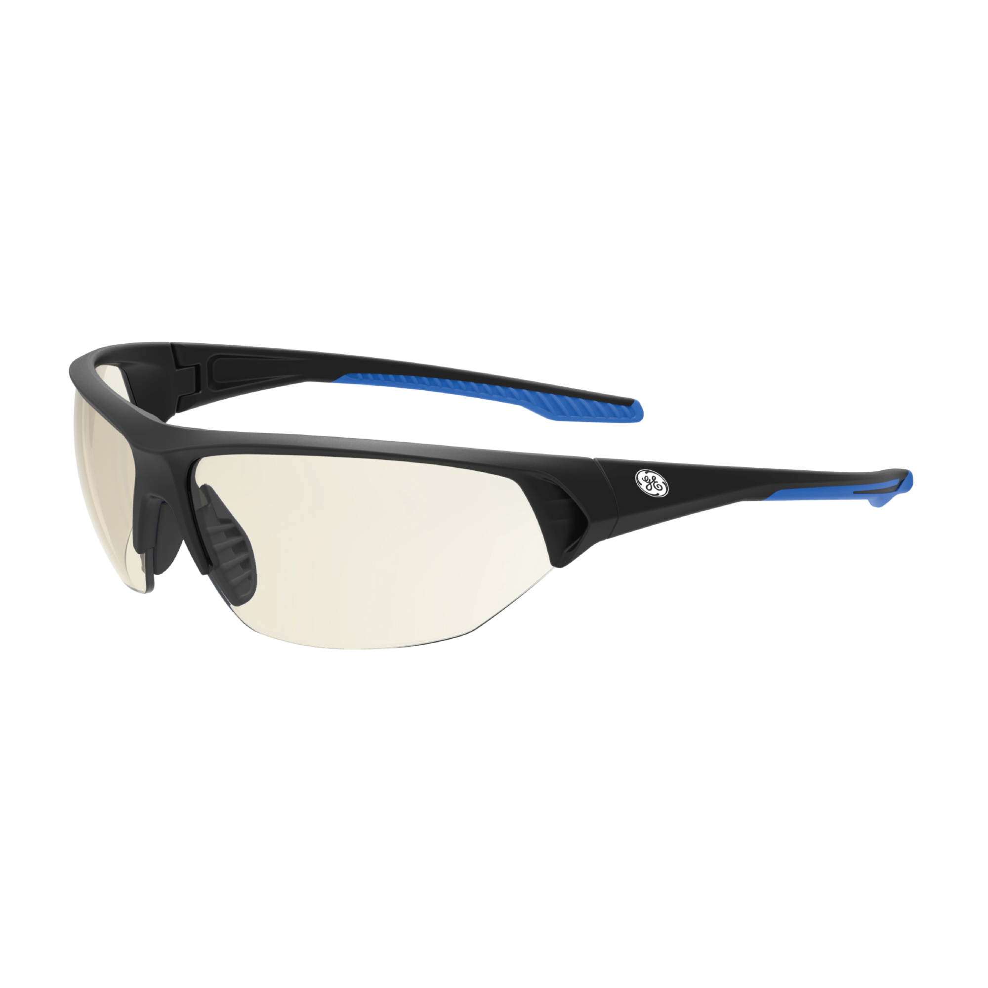 General Electric, Safety Glasses Indoor/Outdoor Mirror Lens Anti-Fog, Frame Color Black, Lens Color Smoke/Gray, ANSI Z87 Compliant, Model# GE106MAF